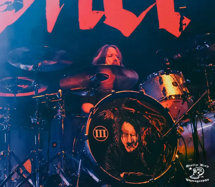 John Humphrey, drummer for Seether, behind the drum kit