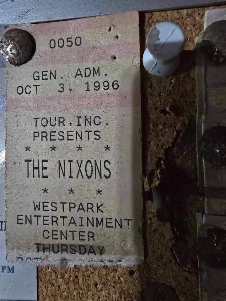 Concert ticket stub from a Nixons show — music memorabilia